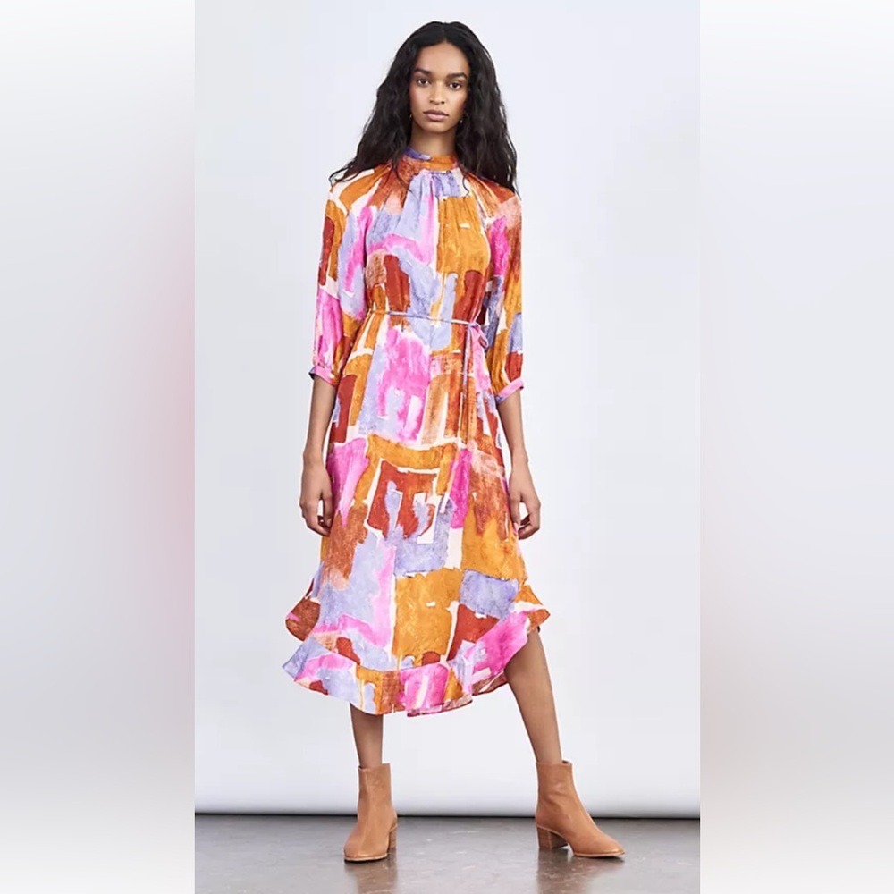 Maeve Pink and Purple Long Sleeve Gown